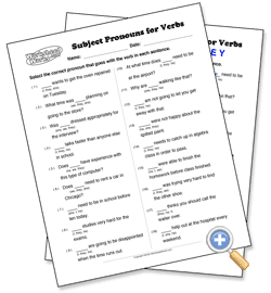 Verbs for Subject Pronouns Preview