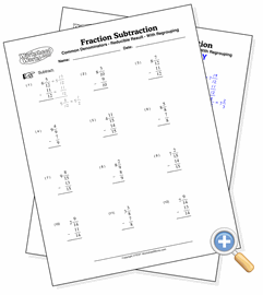 mixed with regrouping fraction subtraction worksheetworks com