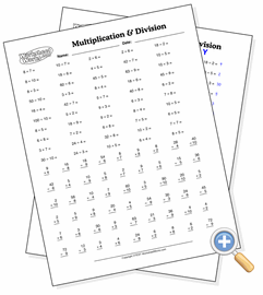 mixed multiplication division drill worksheetworks com