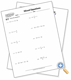 Mixed Problem Types Solving Multi Step Equations Worksheetworks Com