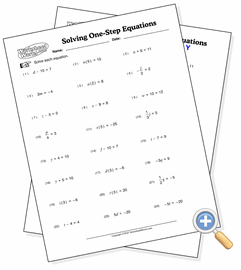 solving one step equations all operations worksheetworks com